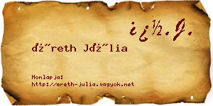 Éreth Júlia névjegykártya